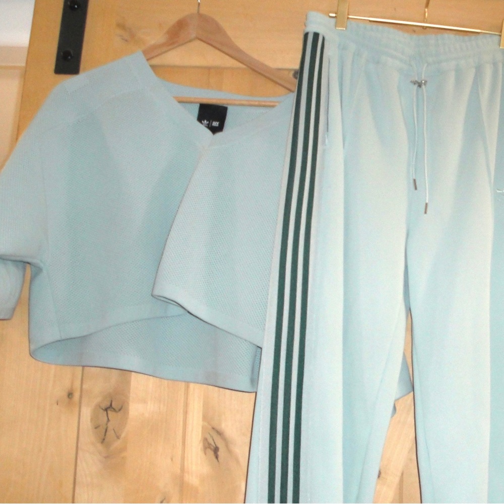 Adidas x Ivy Park collab green tint 3 piece set